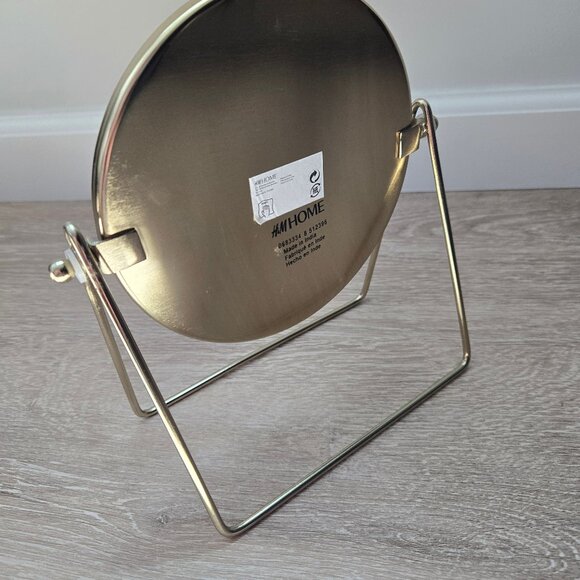 Metal Table Mirror – Gold-colored Metal Frame - Adjustable and Stylish - - Picture 3 of 7